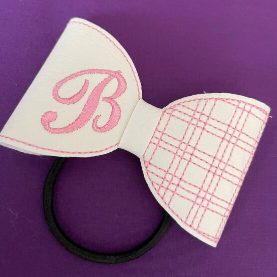 In the Hoop 2" Checked Bow Machine Embroidered Design File
