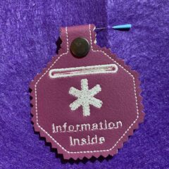ITH Info Inside Keyring Digital Download Machine Embroidery File 4x4 and 5x7 Hoop