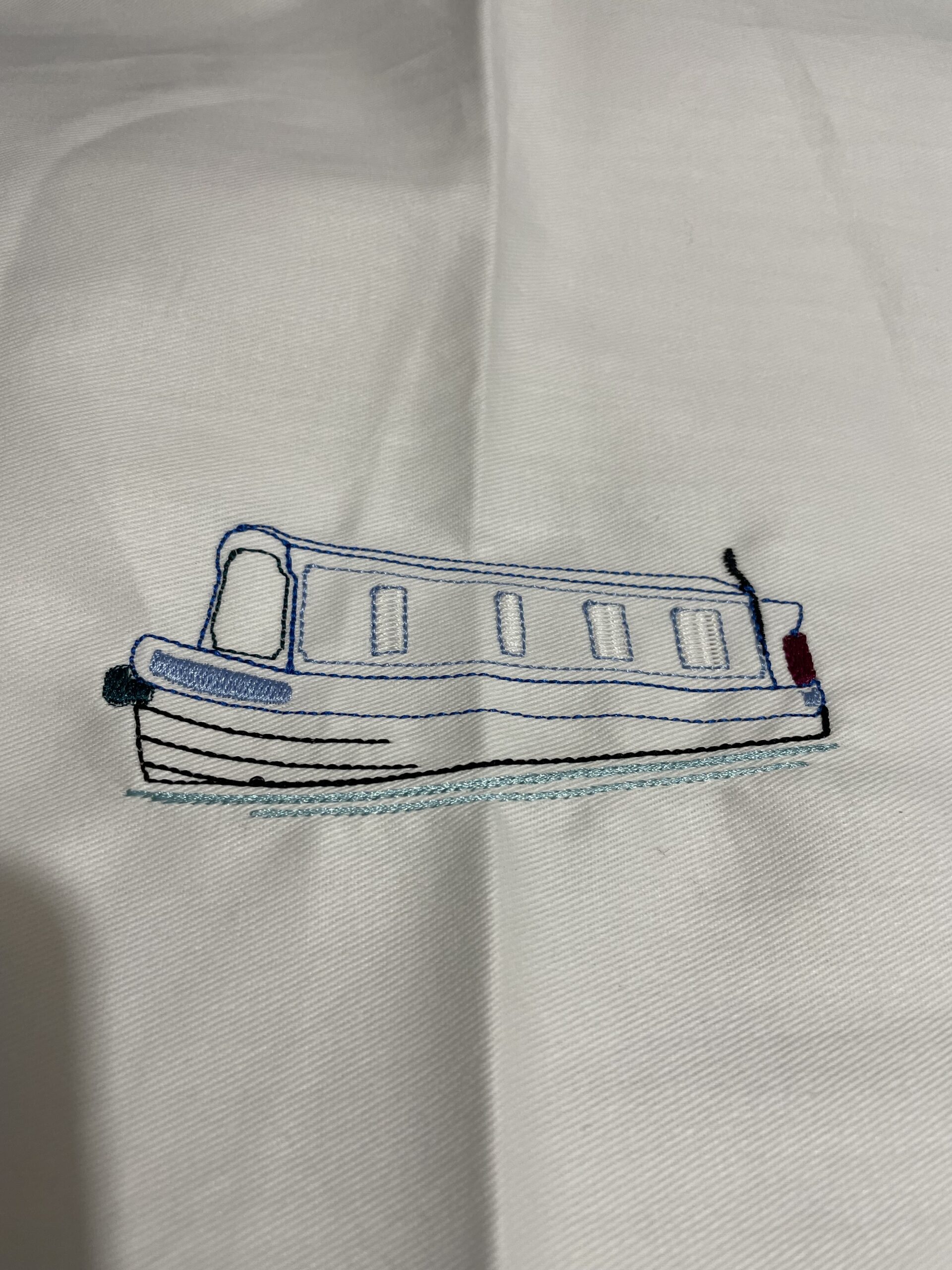 In The Hoop Narrow Boat Line Design Digital Download Embroidery File 5×7 hoop