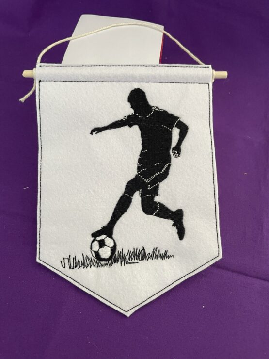 In The Hoop Footballer Door Hanger Digital Download Machine Embroidery Design File 5×7 Hoop - Image 4