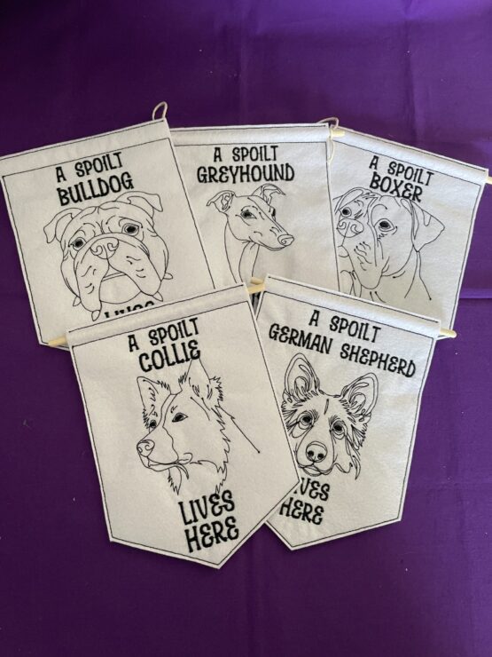 Bulk Buy Dog Breed Hangers inc Boxer Bulldog Collie Greyhound German Shepherd Digital Download Machine Embroidery Design File 5x7