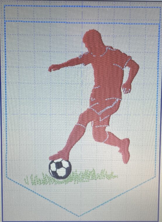In The Hoop Footballer Door Hanger Digital Download Machine Embroidery Design File 5×7 Hoop - Image 3