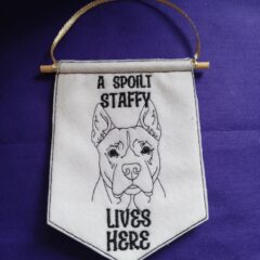 In The Hoop Staffy Door Hanger Digital Download Machine Embroidery Design File 5×7 Hoop