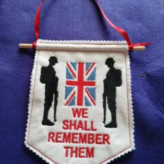 In The Hoop Union Jack and Soldiers Door Hanger Digital Download Machine Embroidery Design File 5×7 Hoop
