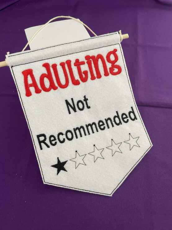 Humorous In The Hoop Adulting Door Hanger Digital Download Machine Embroidery Design File 5×7 Hoop - Image 4