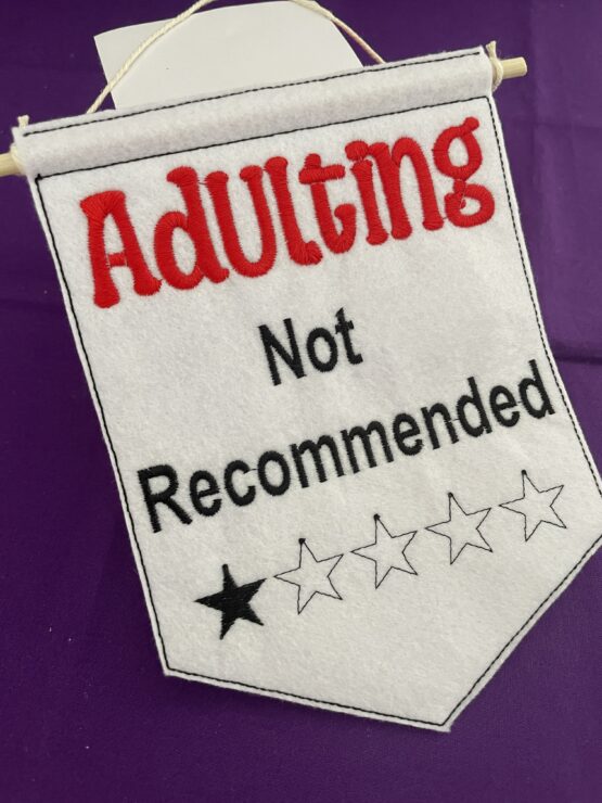 Humorous In The Hoop Adulting Door Hanger Digital Download Machine Embroidery Design File 5×7 Hoop - Image 3