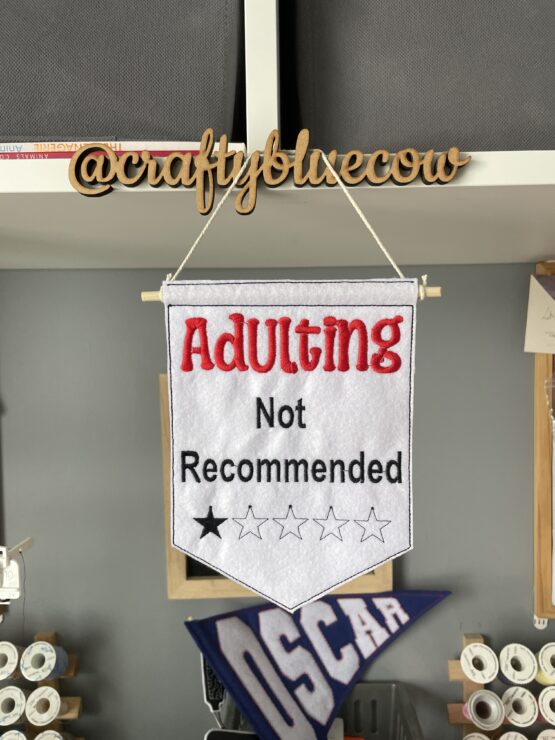 Humorous In The Hoop Adulting Door Hanger Digital Download Machine Embroidery Design File 5×7 Hoop - Image 2