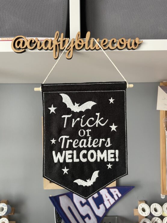In The Hoop Trick or Treat Door Hanger Digital Download Machine Embroidery Design File 5×7 Hoop - Image 4