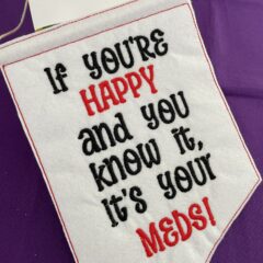 In The Hoop Humorous Happy and You Know It Door Hanger Digital Download Machine Embroidery Design File 5×7 Hoop