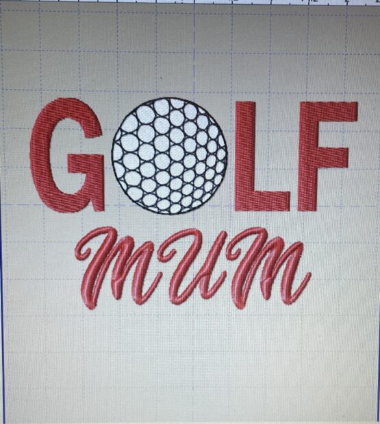 In The Hoop Golf Mom/Mum Digital Download Machine Embroidery Design File 5 X7 - Image 2