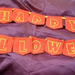 In The Hoop Happy Halloween Banner Digital Download Machine Embroidery Design File 4x4 Hoop