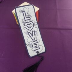 In The Hoop Padded Love Bookmark Digital Download Machine Embroidery Design File 5X7 Hoop