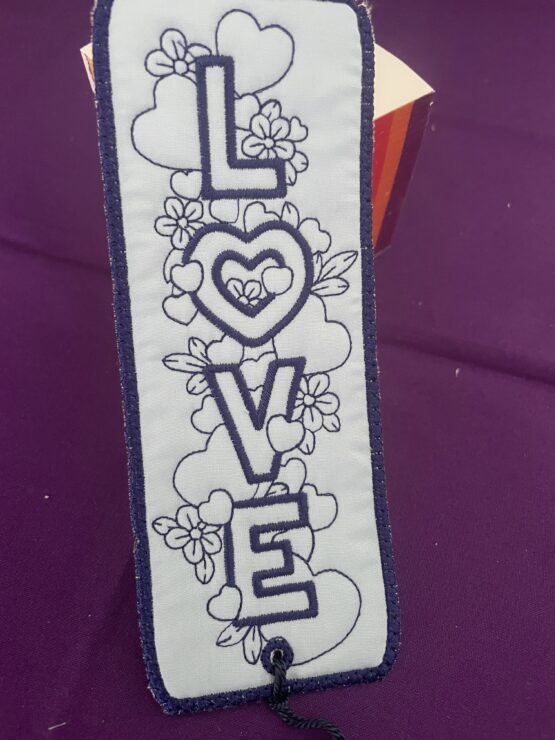 In The Hoop Padded Love Bookmark Digital Download Machine Embroidery Design File 5X7 Hoop - Image 2
