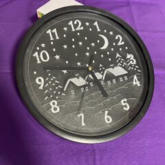 In The Hoop Winter Scene Clock Face Digital Download Machine Embroidery Design File 8×8 or 12×8 Hoop