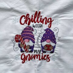 In The Hoop Chilling With My Gnomies Digital Download Machine Embroidery Design File 8×8 &12×8 Hoop