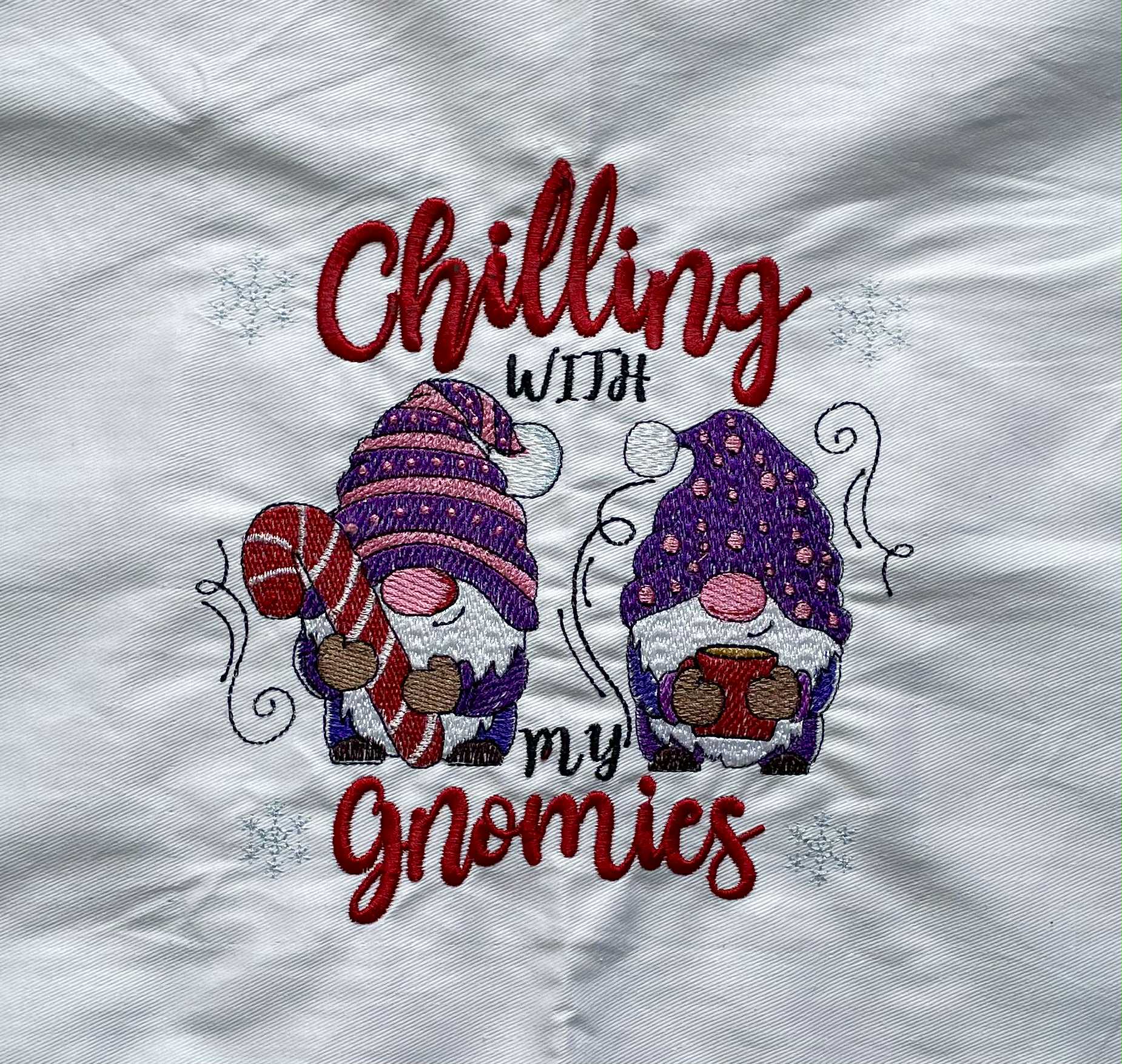 In The Hoop Chilling With My Gnomies Digital Download Machine Embroidery Design File 8×8 &12×8 Hoop