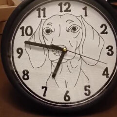 In The Hoop Dachshund Clock Face Digital Download Machine Embroidery Design File 8×8 or 12×8 Hoop
