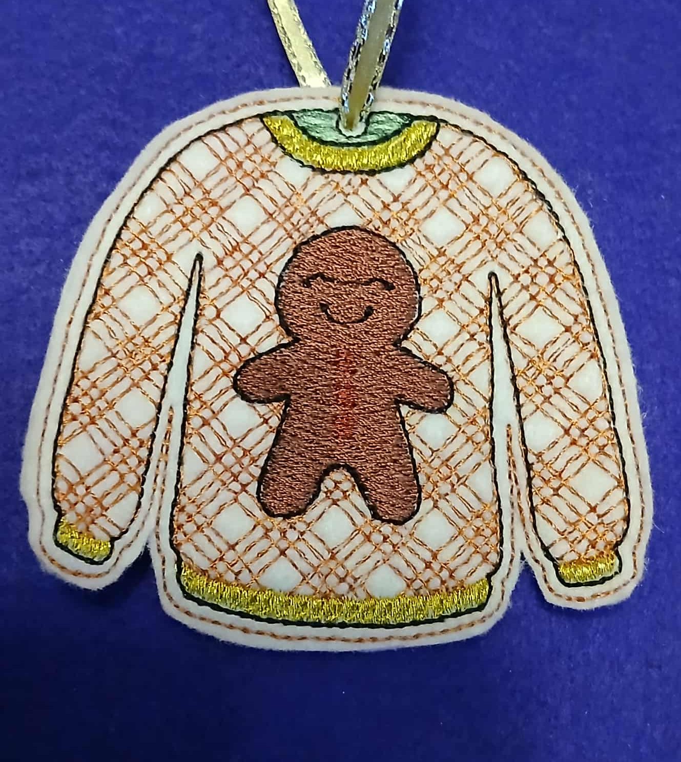 In The Hoop Gingerbread Christmas Jumper Hanger Digital Download Machine Embroidery Design File 4×4 Hoop