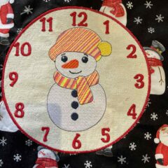 In The Hoop Snowman Clock Face Digital Download Machine Embroidery Design File 8×8 or 12×8 Hoop