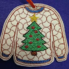 In The Hoop Christmas Tree Jumper Hanger Digital Download Machine Embroidery Design File 4×4 Hoop