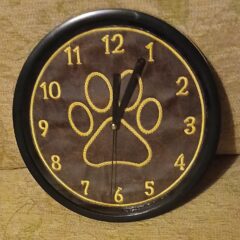 In The Hoop Applique Dog Paw Clock Face Digital Download Machine Embroidery Design File 8×8 or 12×8 Hoop