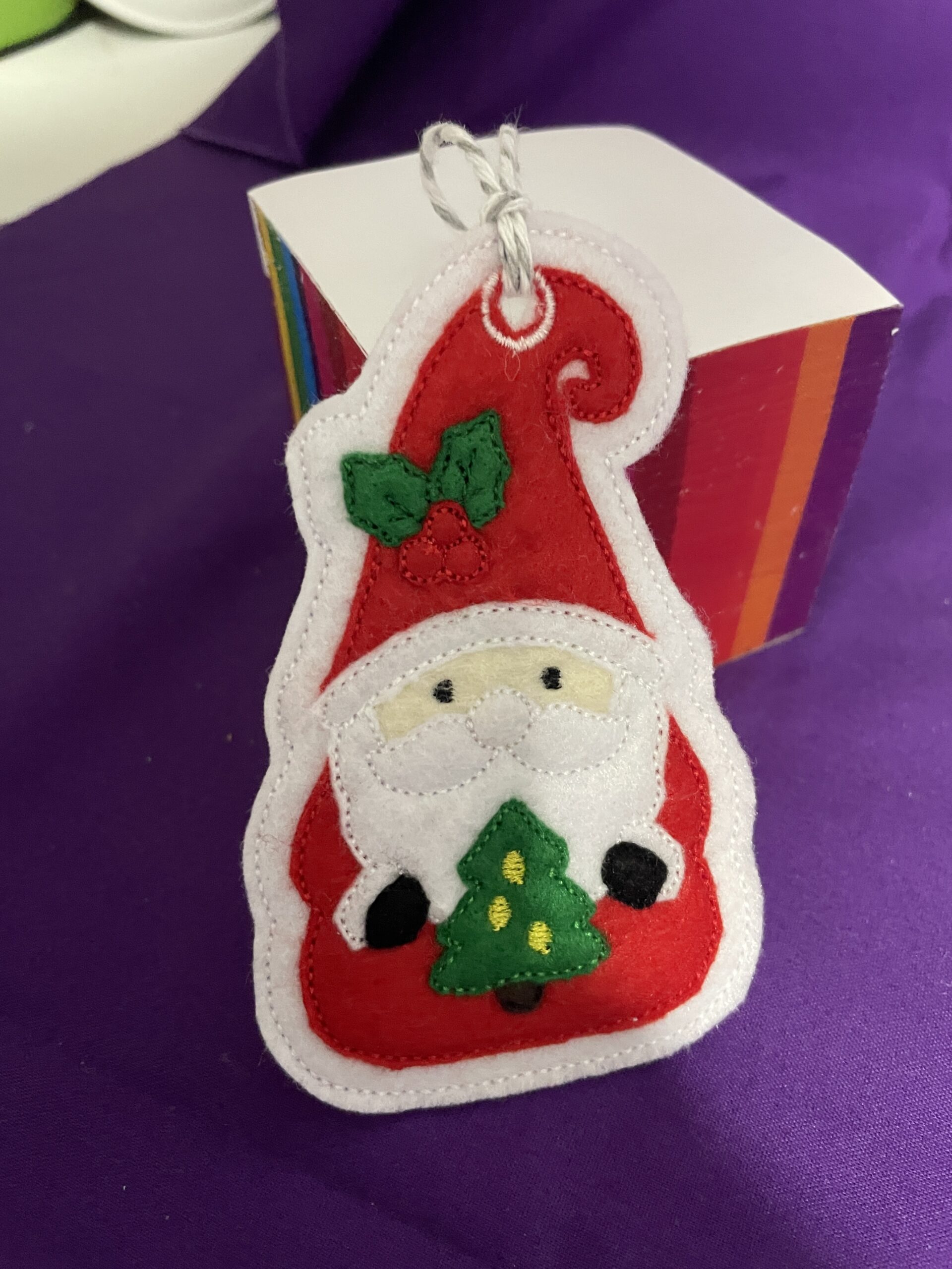 In The Hoop Applique Gnome Hanger Decoration Digital Download Machine Embroidery Design File 5X7 Hoop