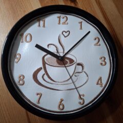 In The Hoop Coffee Cup Clock Face Digital Download Machine Embroidery Design File 8×8 or 12×8 Hoop